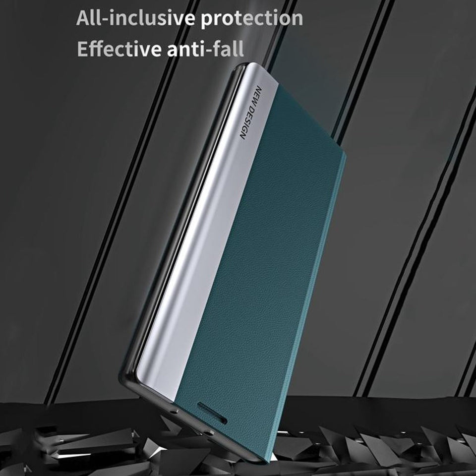 Galaxy S Series Ultra PU Leather Side Window Flip Case