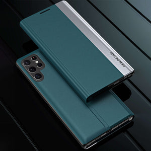Galaxy S Series Ultra PU Leather Side Window Flip Case