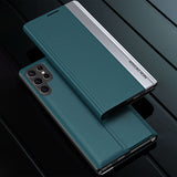 Galaxy S Series Ultra PU Leather Side Window Flip Case