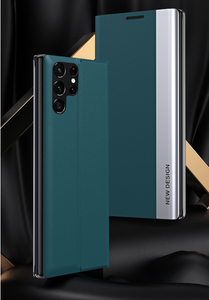 Galaxy S Series Ultra PU Leather Side Window Flip Case