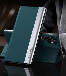 Galaxy S Series Ultra PU Leather Side Window Flip Case