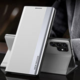 Galaxy S Series Ultra PU Leather Side Window Flip Case